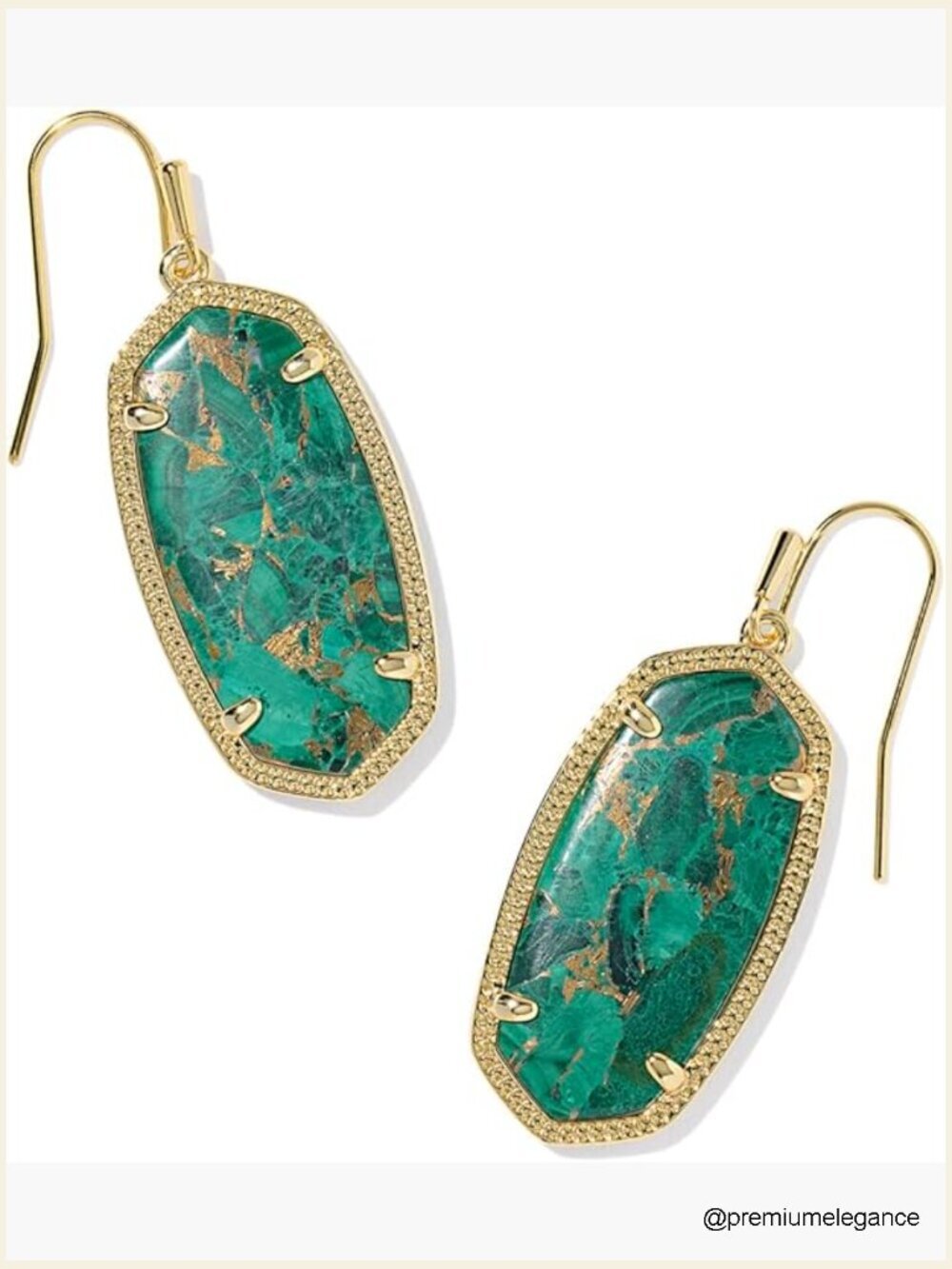Elle Drop Earrings Gold-Plated Brass Drop Dangle